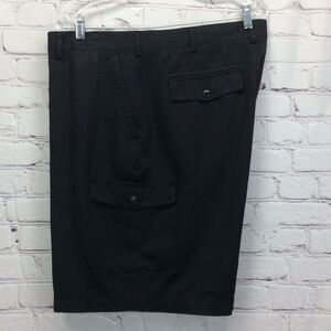 Island Republic Cargo Shorts Men's Size 42 Black Athleisure Multi-Pocket Travel